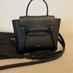 Celine pico belt bag in grained calfskin - Black